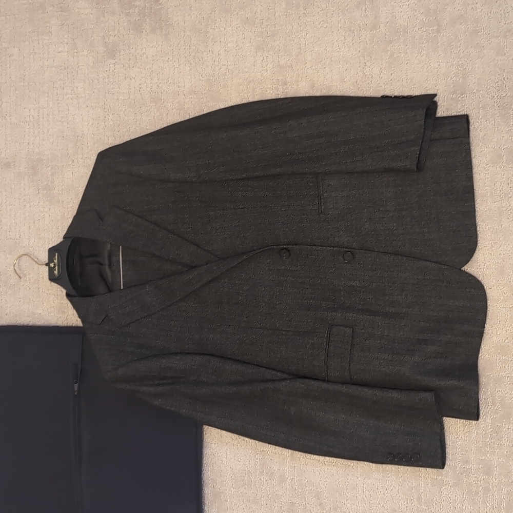 Brooks Brothers 1818 Regent WoolCharcoal Gray Suit 42L 36W Made In Italy